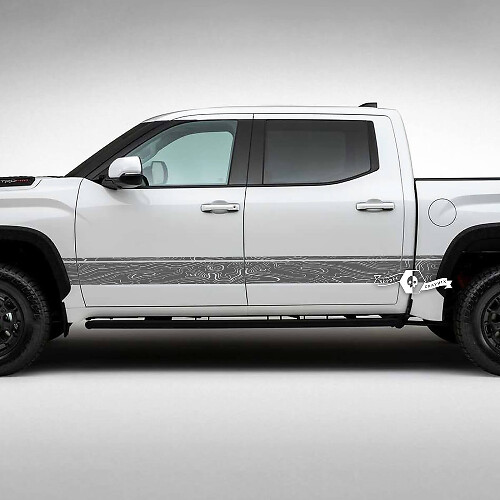 Kit Adesivi Vinile Strisce Laterali Mappa Topografica Per Toyota Tundra