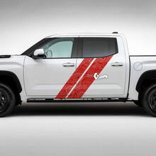 Coppia adesivi in ​​vinile con mappa topografica per porte laterali Toyota Tundra vintage a doppia striscia
 3