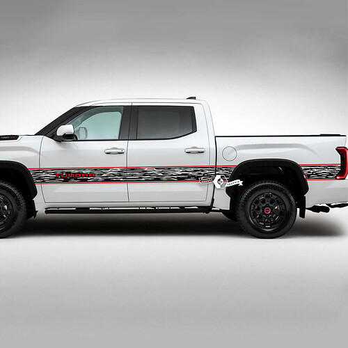 Coppia Toyota Tundra Vintage porte lato letto parafango posteriore distrutto Grange Stripes Trim adesivi in ​​vinile decalcomania 2 colori
