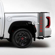 Coppia Toyota Tundra lato letto parafango posteriore logo strisce adesivi in ​​vinile decalcomania 2 colori
 2