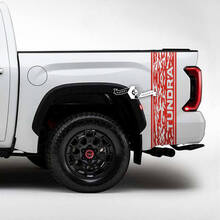 Coppia adesivi in ​​vinile con logo Toyota Tundra lato parafango posteriore distrutto strisce Grange
 3