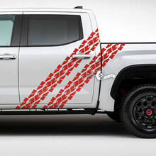 Coppia adesivi in ​​vinile con mappa topografica per porte laterali Toyota Tundra vintage a doppia striscia
 3