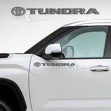 Coppia adesivi in ​​vinile con logo a strisce laterali per porte Toyota Tundra
 2