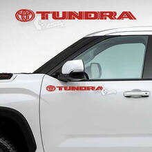 Coppia adesivi in ​​vinile con logo a strisce laterali per porte Toyota Tundra
 3