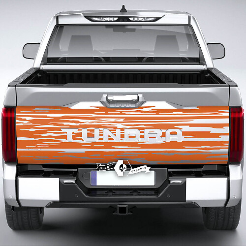Toyota Tundra Bed Pickup Truck Portellone distrutto Grange Stripes Vinile adesivi decalcomania
 1