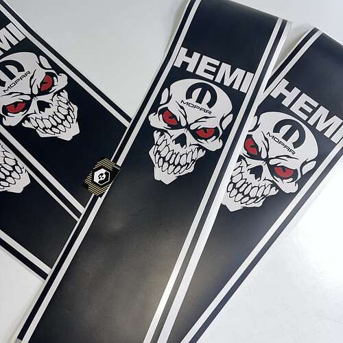 Dodge Ram Hemi Mopar Skull Manotte Manotte in vinile Stripes decalcomanie
