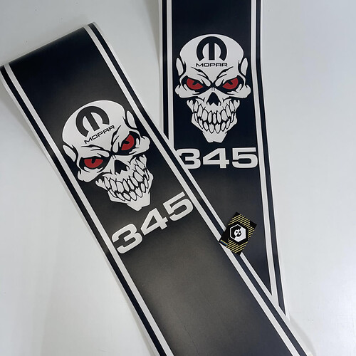 Dodge Ram 345 HEMI Mopar Teschio Adesivo in Vinile per Letto Posteriore Strisce
