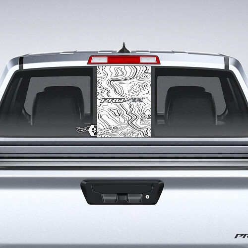 Adesivo in vinile per finestrino posteriore stile Topographic Pro-4X per Nissan Frontier