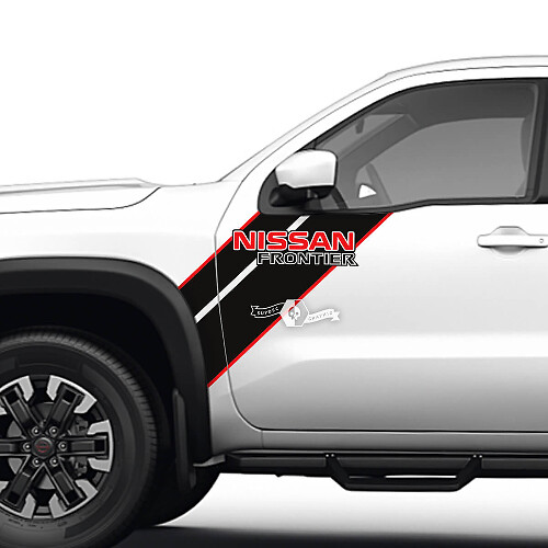 Coppia porte parafango anteriore Frontier logo striscia adesivi in ​​vinile decalcomanie grafica 2 colori

