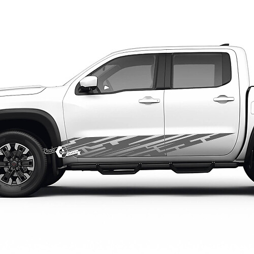 Coppia porte pannello basculante Nissan Frontier Destroyed Grange adesivi in ​​vinile decalcomanie grafiche
