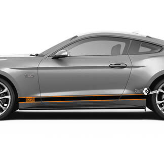 Coppia Ford Mustang Mach Retro Rocker Decal Vinile Adesivo Auto Veicolo Shelby Sport Racing Stripe Trim 2 Colori
 1