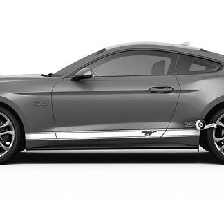 Coppia Ford Mustang Mach Rocker Pannello Decalcomania Vinile Adesivo Logo Auto Veicolo Shelby Sport Racing Stripe
