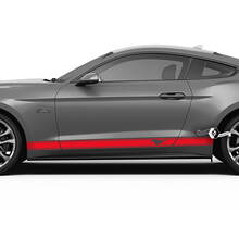 Coppia Ford Mustang Mach Rocker Pannello Decalcomania Vinile Adesivo Logo Auto Veicolo Shelby Sport Racing Stripe
 2