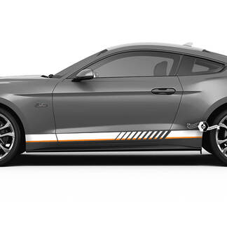 Coppia Ford Mustang Mach Rocker Pannello Decalcomania Vinile Adesivo Linea Auto Veicolo Shelby Sport Racing Stripe 2 Colori
 1