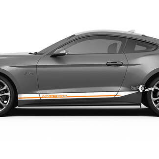 Coppia Ford Mustang Mach Rocker Pannello Decalcomania Vinile Adesivo Auto Veicolo Shelby Sport Racing Stripe 2 Colori

