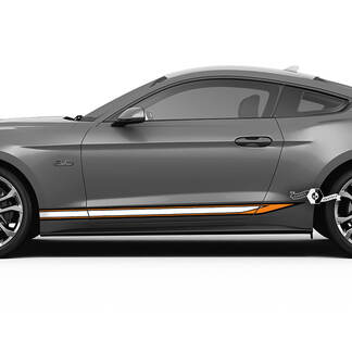 Coppia Ford Mustang Mach Rocker Pannello Decalcomania Vinile Adesivo Auto Veicolo Shelby Sport Racing Stripe 3 Colori
