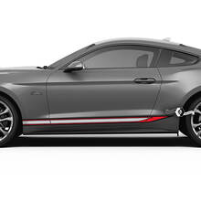 Coppia Ford Mustang Mach Rocker Pannello Decalcomania Vinile Adesivo Auto Veicolo Shelby Sport Racing Stripe 3 Colori
 2