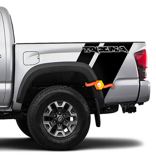 Kit di decalcomanie per adesivi in ​​vinile stile raptor con 2 strisce distrutte del letto laterale Tacoma per Toyota Tacoma
