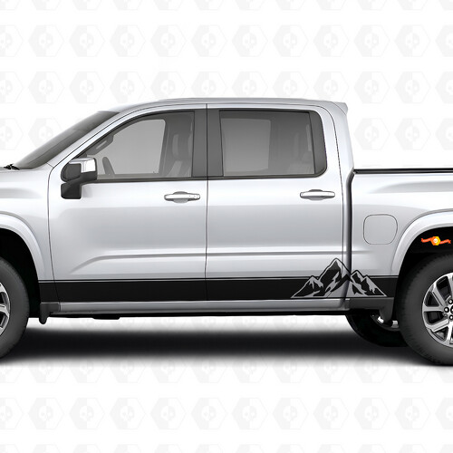 Strisce Viniliche Stratificate per Porte e Minigonne Layered Peaks per Chevrolet Silverado 1500 Nuova Generazione 2027_1