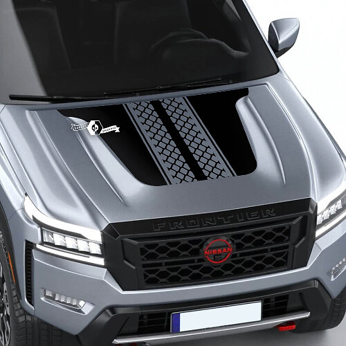 Nissan Frontier S SV Pro-4x Decalcomania per cofano Vinile Traccia di pneumatici Off Road Doppio adesivo per decalcomanie grafiche oscuranti
