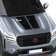 Nissan Frontier S SV Pro-4x cofano decalcomania vinile topografico mappa linee di contorno Off Road Dual Blackout grafica decalcomanie adesivo
 2