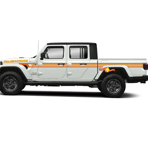 Kit di decalcomanie in vinile con strisce laterali e cofano in stile retrò per Jeep Gladiator