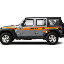 Kit di decalcomanie in vinile con strisce laterali e cofano in stile retrò per Jeep Gladiator_2