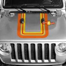 Kit di decalcomanie in vinile con strisce laterali e cofano in stile retrò per Jeep Gladiator_4