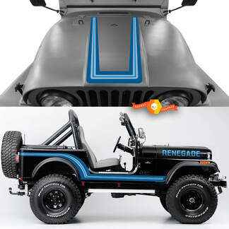 Kit di pannello oscillante laterale cofano anteriore parafango posteriore Jeep Renegade CJ7 grafica decalcomanie in vinile Scegli i colori
 1