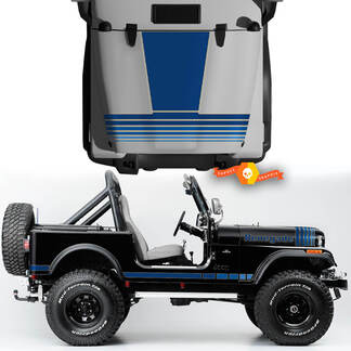Kit di pannello oscillante laterale del cofano, parafango anteriore posteriore, Jeep Renegade CJ7, decalcomanie in vinile, linee grafiche, stile, scegli i colori
