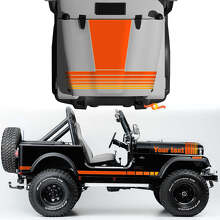 Kit di Adesivi in Vinile Stile Vintage per Cofano e Strisce Laterali per Jeep CJ7 Renegade 1984-1986_2