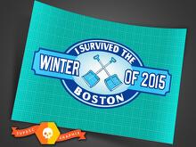 Adesivo Distintivo Emblema Boston Blizzard I Survived The Winter in Vinile 2 per Jeep ATV Camion 2