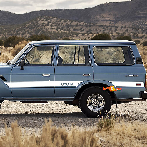 Kit Adesivi Vinile Strisce Laterali in Stile Retrò per Toyota Land Cruiser FJ60