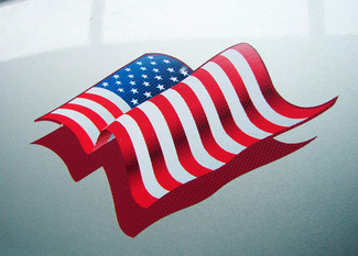 Par JEEP Bandiera americana patriottica sventolante adesivo adesivo per paraurti orizzontale