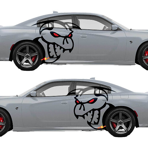 Kit di Adesivi Vinile Laterali in Stile Demon per Dodge Challenger Charger