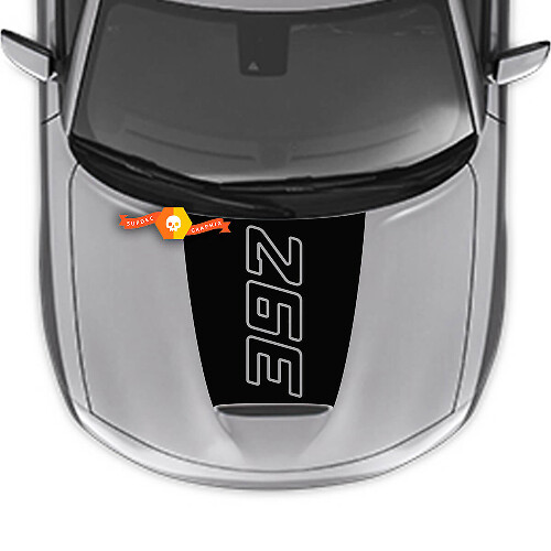 392 Outline Center Blackout — Adesivo in vinile (cofano) per Dodge Charger 2015-2024