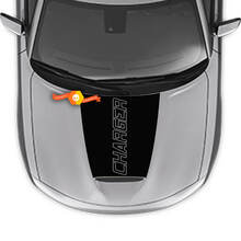 Decalcomania adesiva per cofano con logo contorno caricatore per Dodge Charger 2015-2024
 2