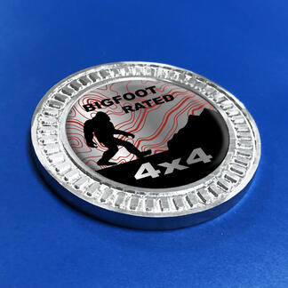 Badge 3D Bigfoot Montagne classificate Linee topografiche Emblema in metallo e alluminio
