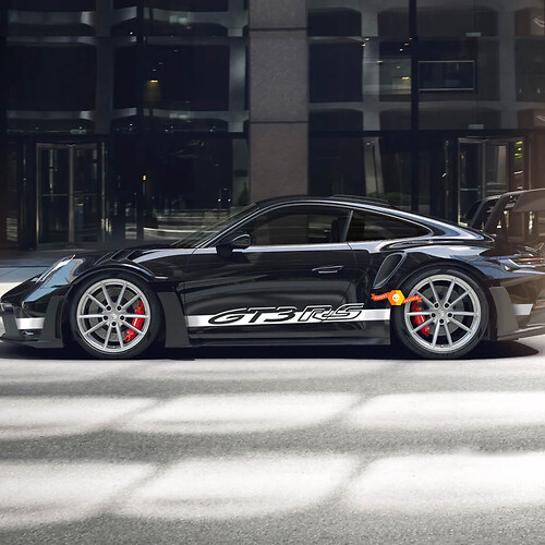 Adesivo in Vinile Logo GT3 RS per Paraurti Posteriore Laterale Porsche 911