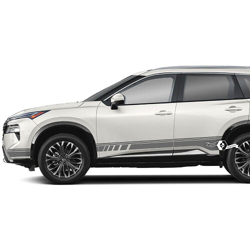 Coppia Nissan Rogue Side Door Rocker Panel Stripes Adesivo Decalcomania grafica in vinile
