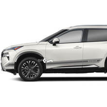 Coppia Nissan Rogue Side Door Rocker Panel Stripes Adesivo Decalcomania grafica in vinile
 3