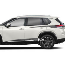 Coppia Nissan Rogue porte laterali parafango posteriore pannello basculante strisce adesivo decalcomania grafica in vinile
 2