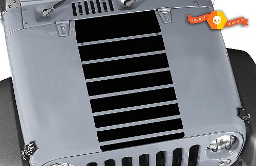 Striscia a Lampi Nera Adesiva per Cofano Jeep Wrangler