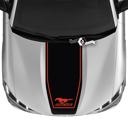 Cofano Ford Mustang MACH-E MACH E Logo Trim Decal adesivi in ​​vinile 2 colori
