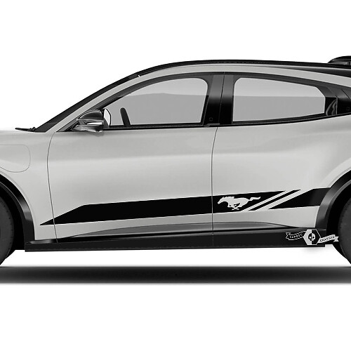 Adesivo Strisce Logo Paraurti Laterale Portiera per Ford Mustang Mach-E