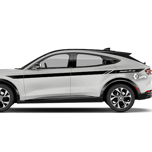 Coppia adesivi in ​​vinile Ford Mustang MACH-E MACH E porte Top Line Stripes Side Door Decal
