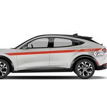 Coppia adesivi in ​​vinile Ford Mustang MACH-E MACH E porte Top Line Stripes Side Door Decal
 3