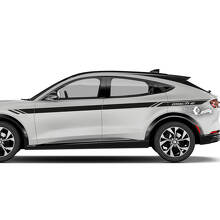 Coppia adesivi in ​​vinile per decalcomanie per porte laterali Ford Mustang MACH-E MACH E per parafango anteriore e strisce della linea superiore
 2