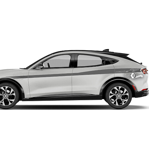 Coppia adesivi in ​​vinile con decalcomanie per parafango posteriore Ford Mustang MACH-E MACH E parafango anteriore strisce della linea superiore porta laterale
