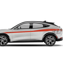 Coppia adesivi in ​​vinile con decalcomanie per parafango posteriore Ford Mustang MACH-E MACH E parafango anteriore strisce della linea superiore porta laterale
 2